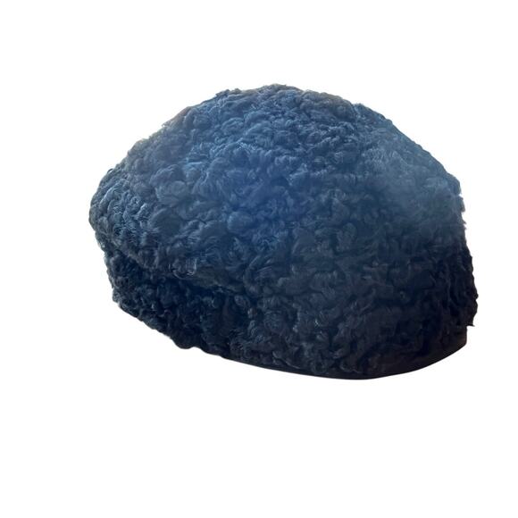 Vintage Persian Lamb Hat Women Size 6 5/8 Black Fitted Pill Box Squishee Winter - Picture 4 of 8